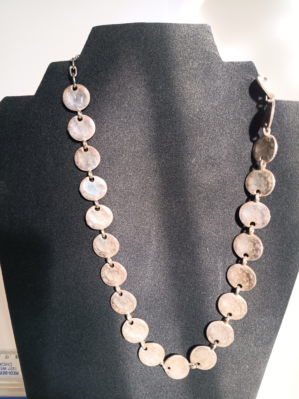 Round Disc Link Necklace in Silver-Tone